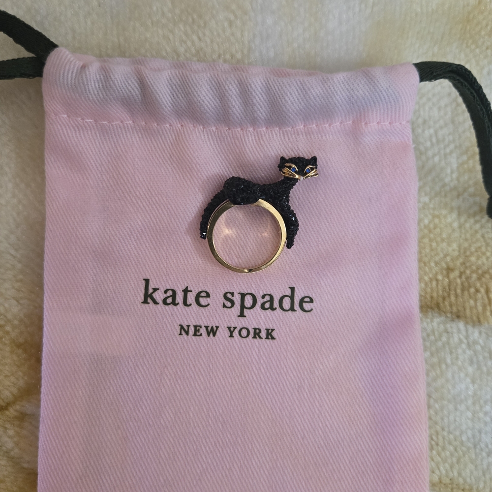Kate Spade Black Cat Ring Size 6
